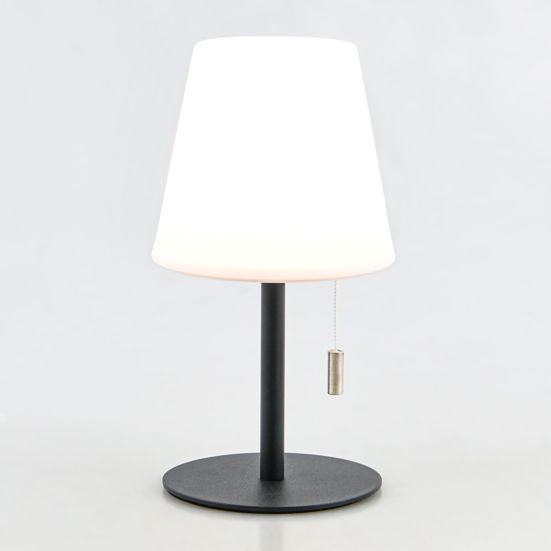 Lampe de table rechargeable 'Luana' noire