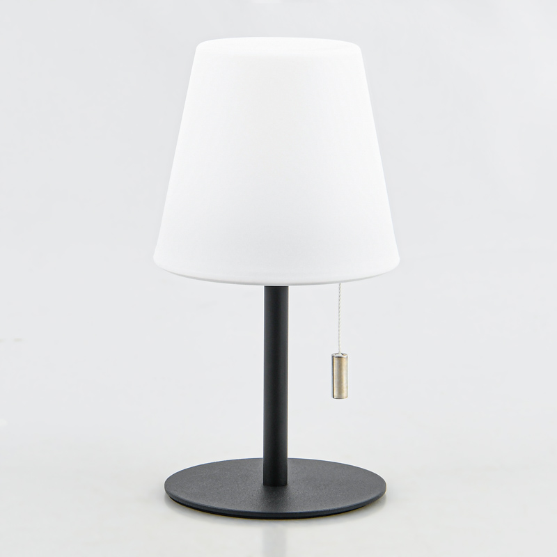 Lampe de table rechargeable 'Luana' noire
