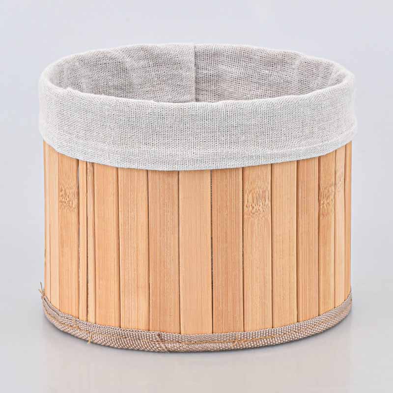 Panier de rangement rond bambou