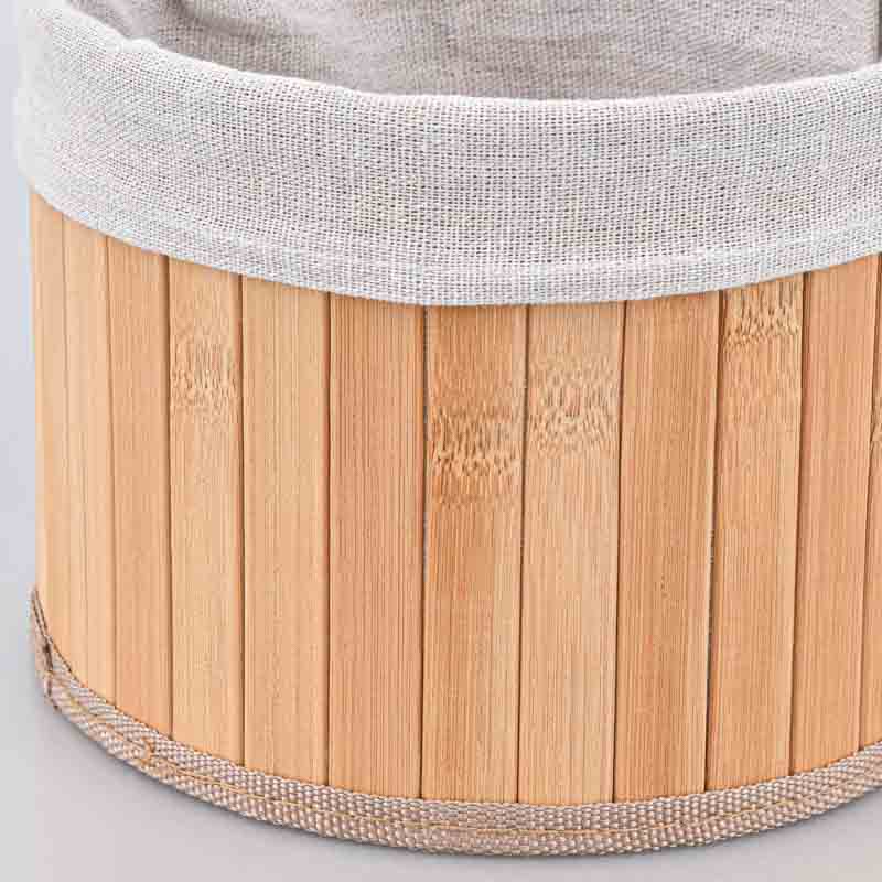 Panier de rangement rond bambou