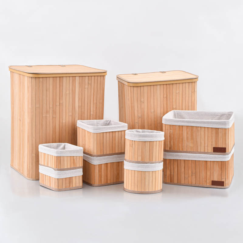 Panier de rangement rond bambou