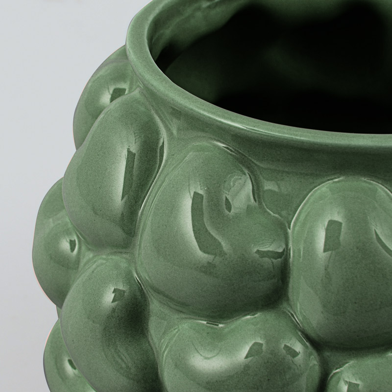 Vase boule 'Petits coeurs' vert