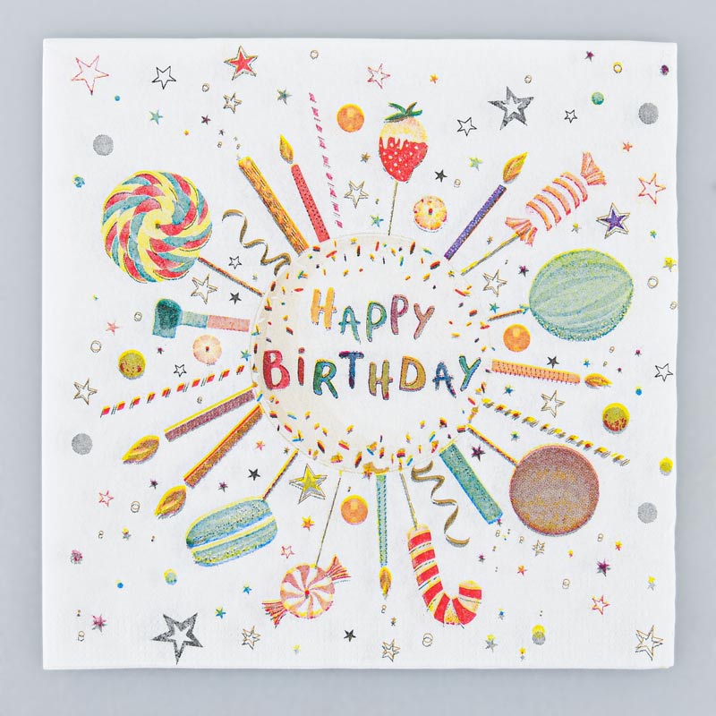 Lot de 20 serviettes 'Happy Birthday'