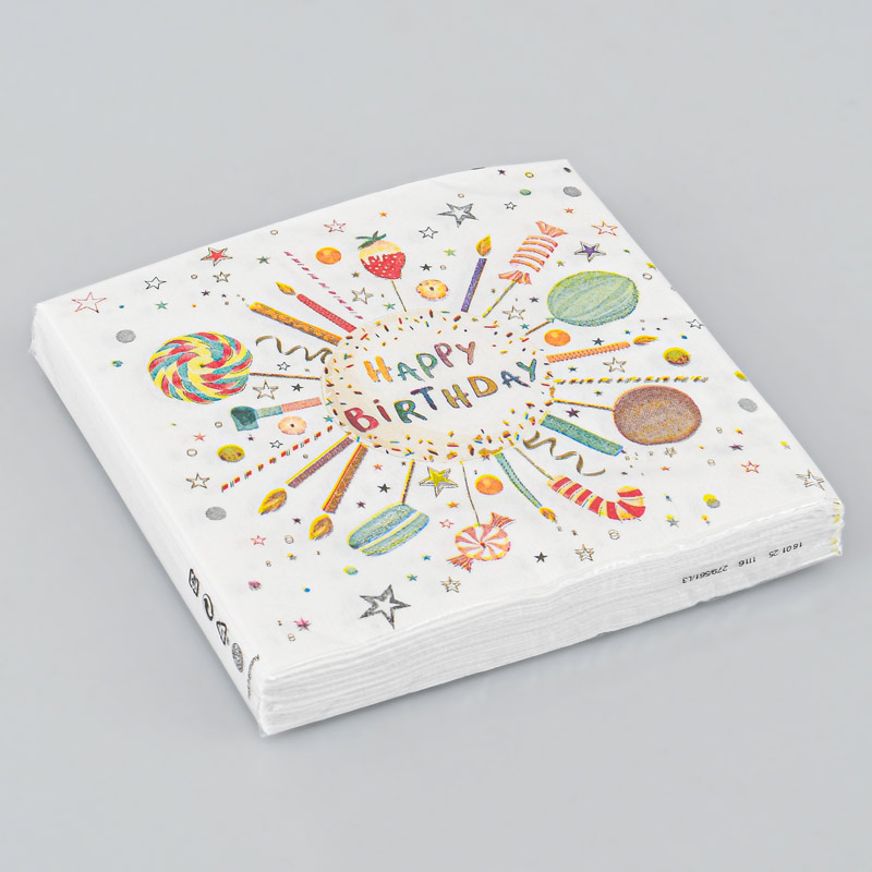 Lot de 20 serviettes 'Happy Birthday'