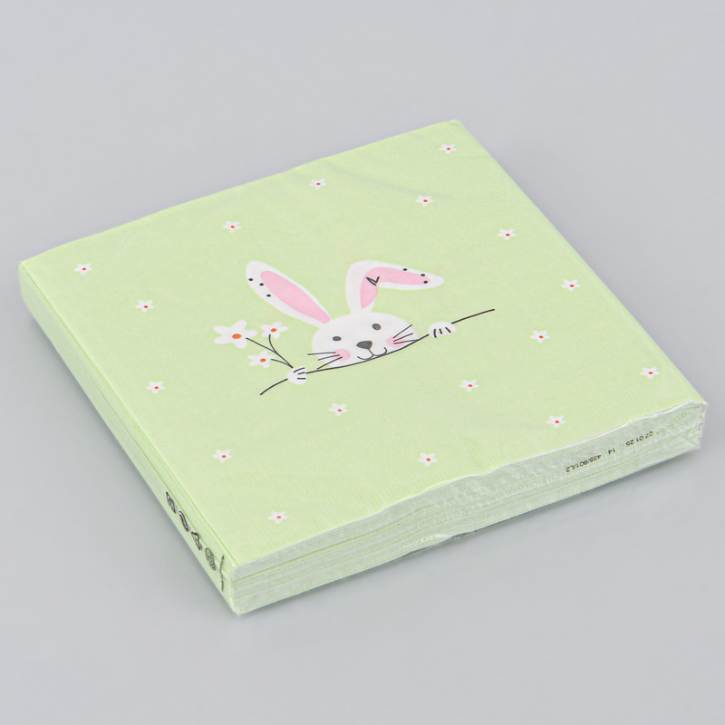 Lot de 20 serviettes 'Lapin de Pâques' vert