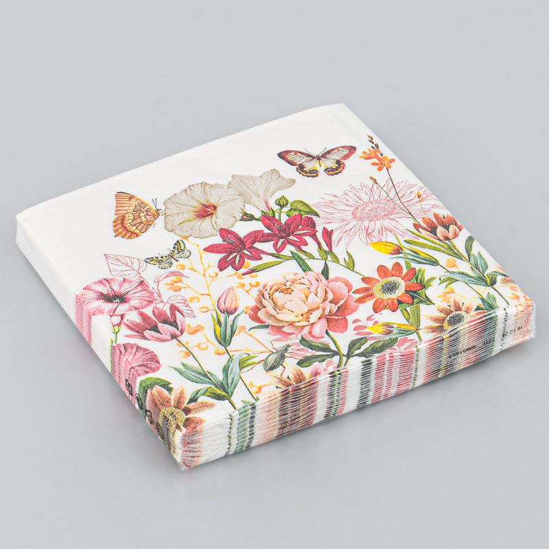 Lot de 20 serviettes 'Illusions de fleurs' 