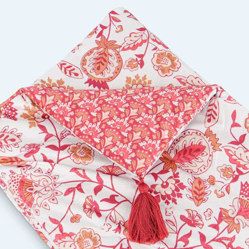 Chemin de lit 'Cyra' velours terracotta