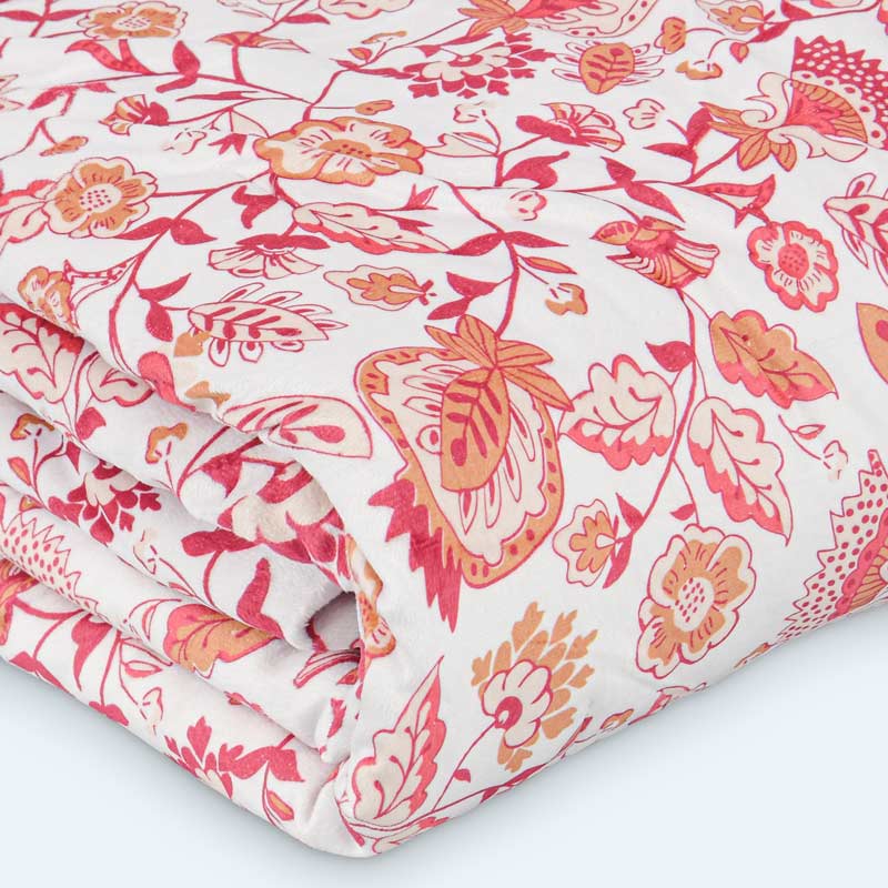 Chemin de lit 'Cyra' velours terracotta