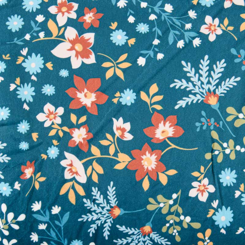 Chemin de lit 'Irina' velours bleu