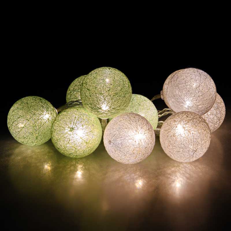 Guirlande 10 boules lumineuses tricolore
