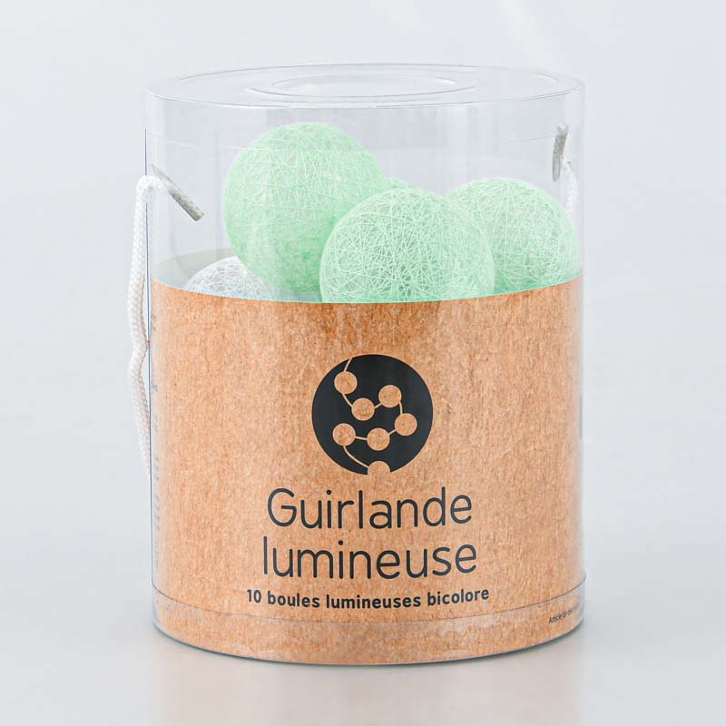 Guirlande 10 boules lumineuses tricolore