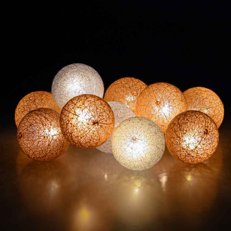 Guirlande 10 boules lumineuses tricolore