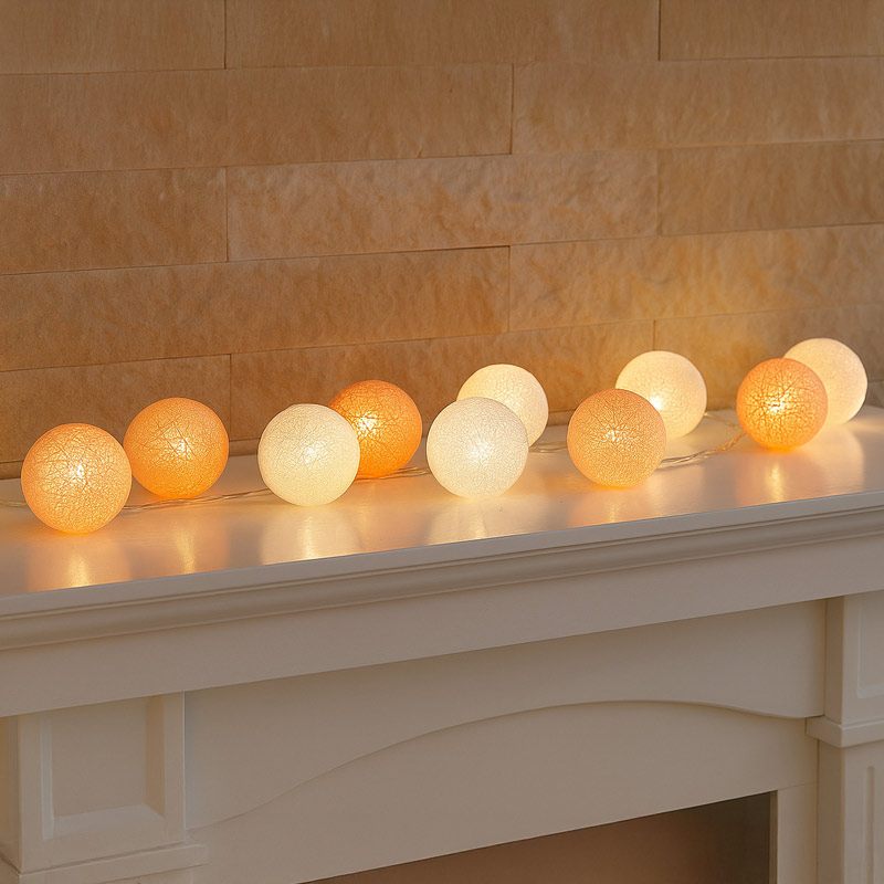 Guirlande 10 boules lumineuses tricolore