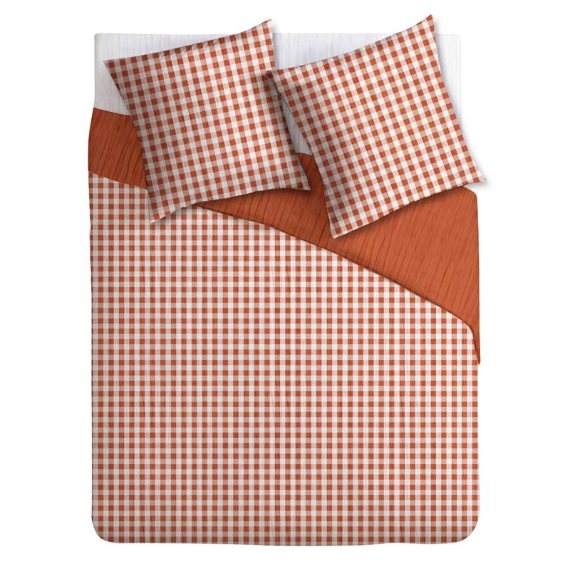 Parure de lit 'Brigitte' carreaux vichy terra