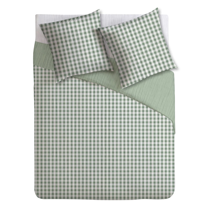 Parure de lit 'Brigitte' carreaux vichy vert