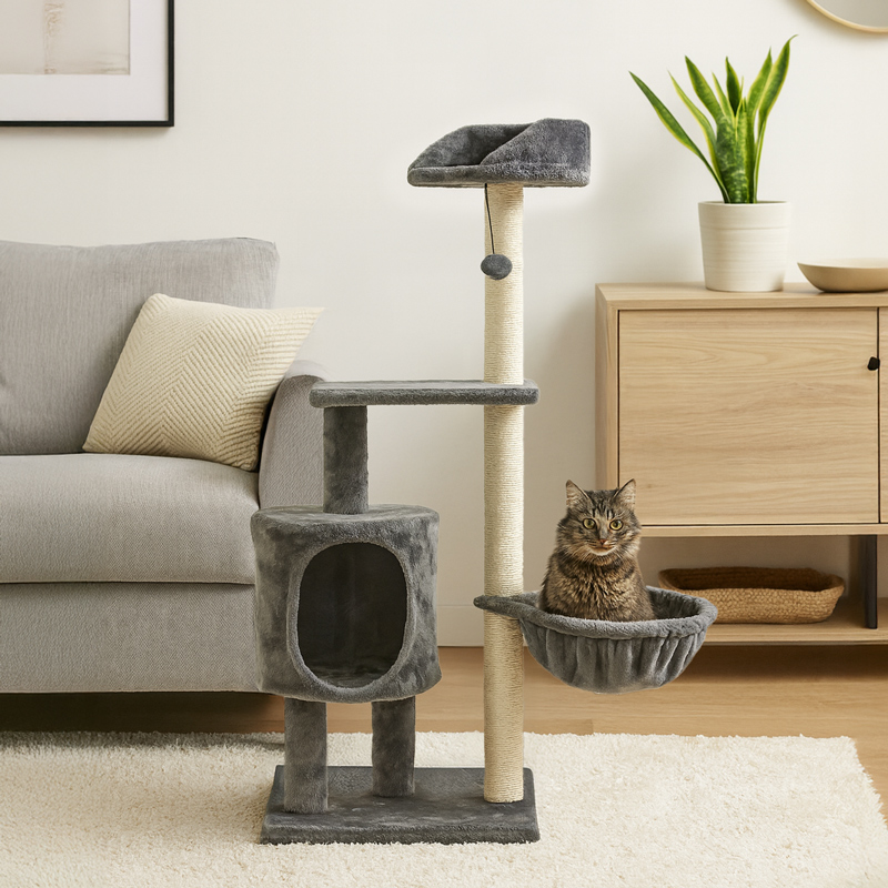 Arbre à chat gris 