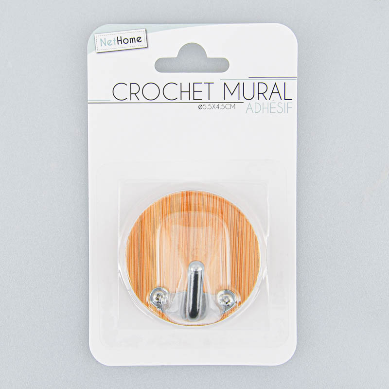 Crochet mural adhésif rond  