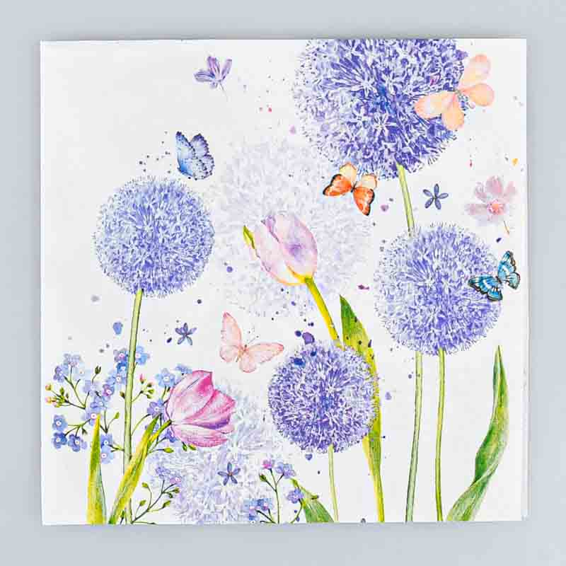Lot de 20 serviettes 'Pissenlit et Papillons'