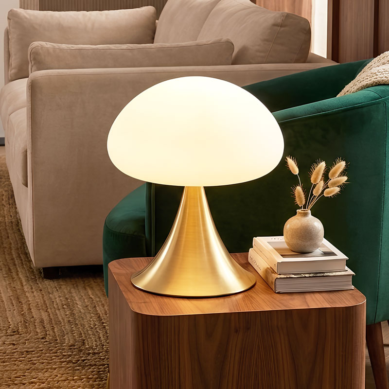 Lampe à poser 'Ludmila' blanche et dorée  