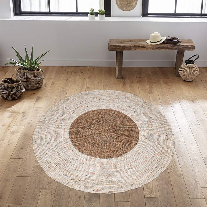 Tapis 'Madium' rond bicolore