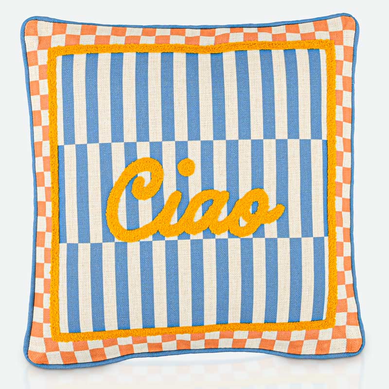 Coussin tufté 'Sicilia' imprimé Ciao