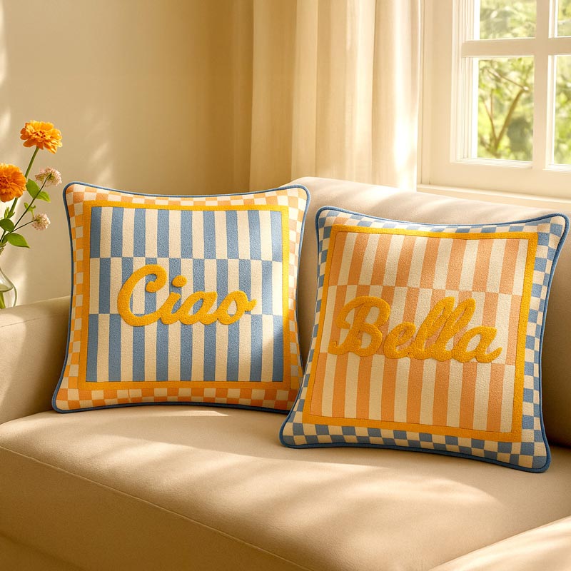 Coussin tufté 'Sicilia' imprimé Ciao