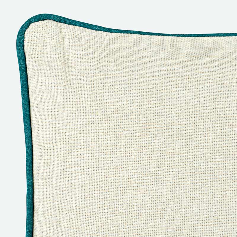 Coussin damier tufté 'Lizzie' vert et blanc 