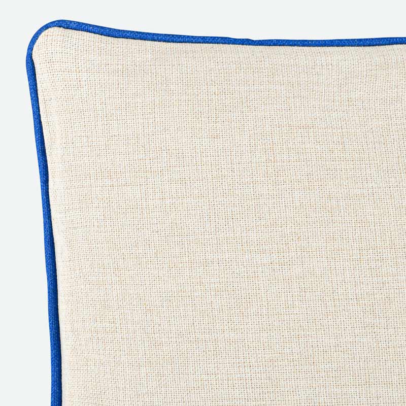 Coussin damier tufté 'Lizzie' bleu et blanc 