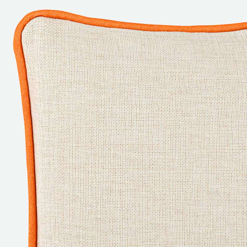 Coussin damier tufté 'Lizzie' orange blanc 