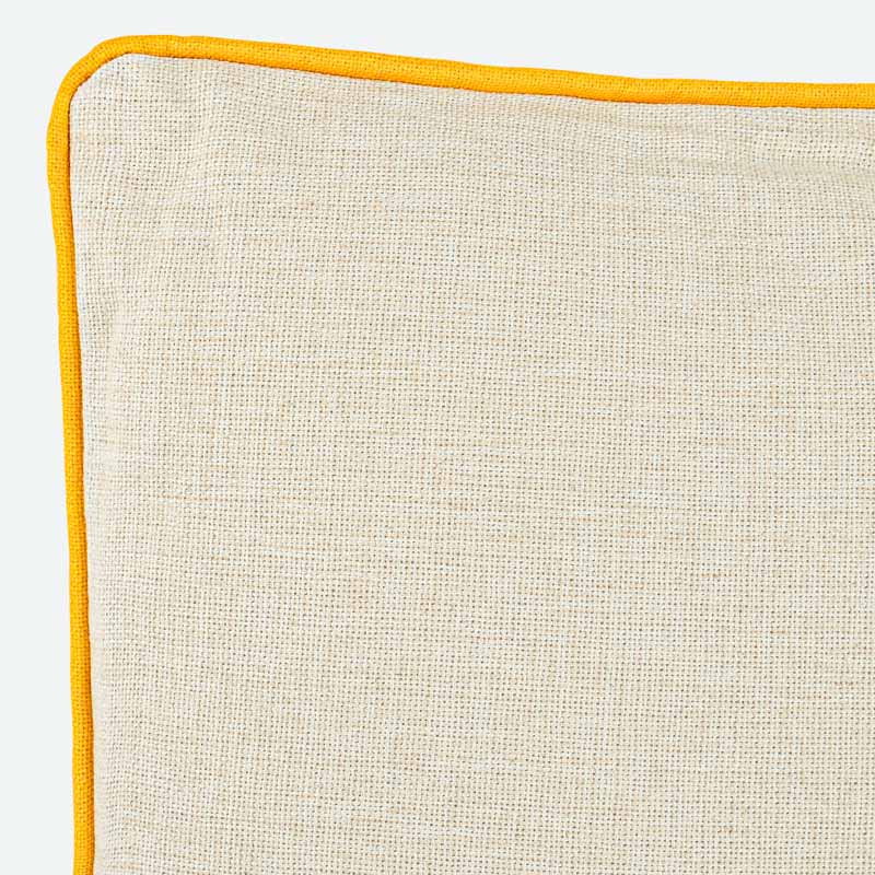 Coussin damier tufté 'Lizzie' jaune et blanc 