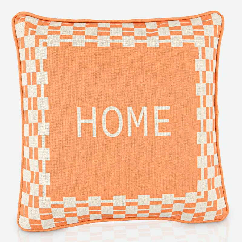 Coussin imprimé 'Lucie' couleur pêche
