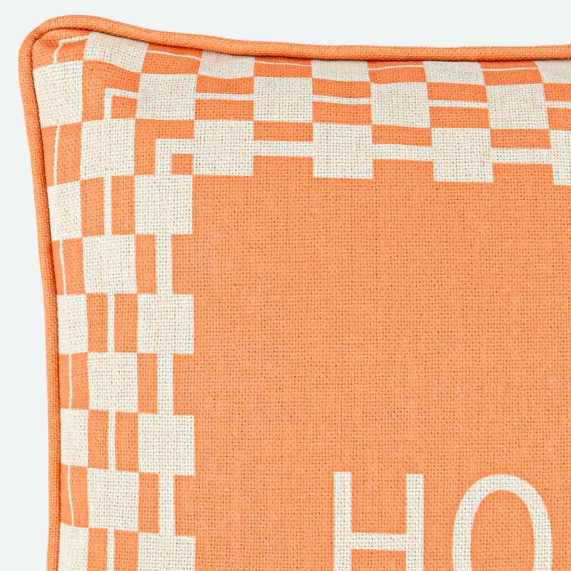 Coussin imprimé 'Lucie' couleur pêche