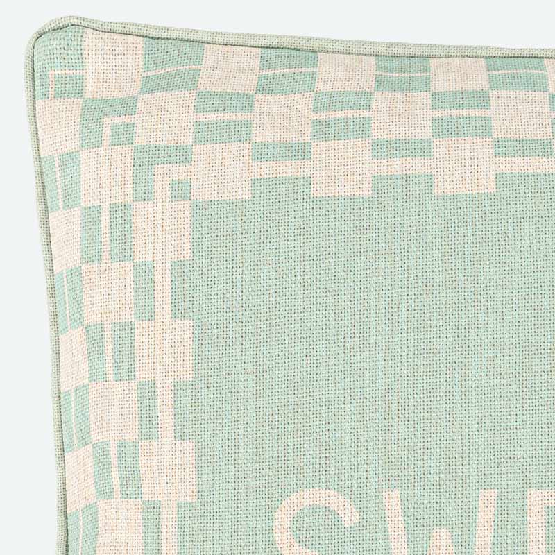 Coussin imprimé 'Lucie' couleur vert d'eau