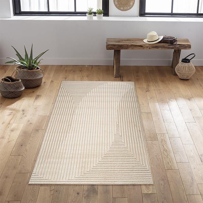 Tapis rectangulaire 'Manny' beige