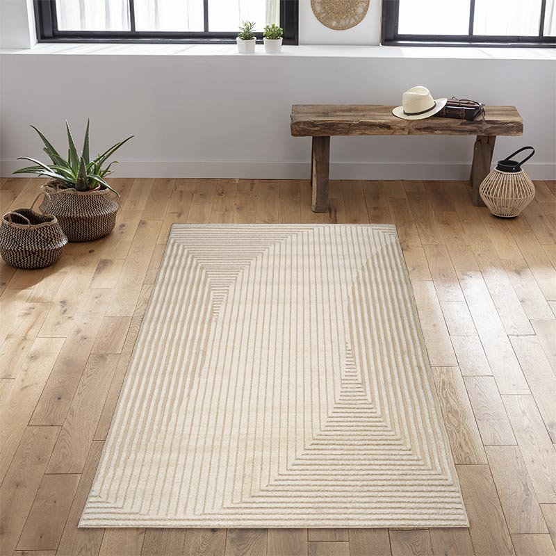 Tapis rectangulaire 'Manny' beige