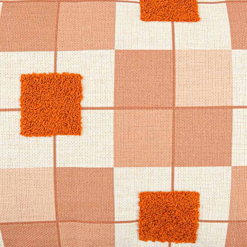Coussin imprimé tufté 'Buffy' terracotta