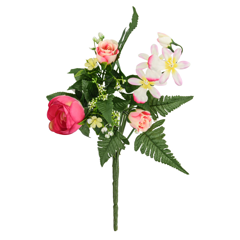 Bouquet de renoncules et orchidées rose 