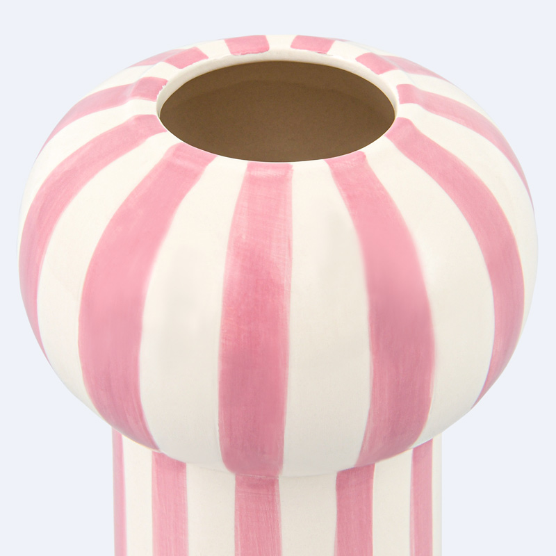 Vase en céramique 'Fira' rose et blanc