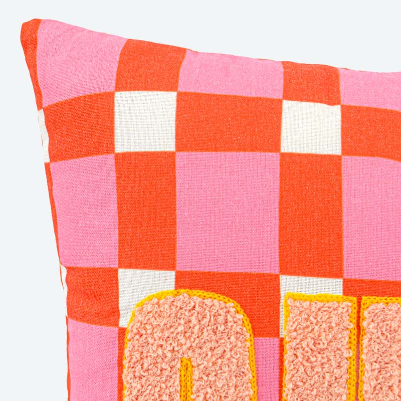 Coussin tufté imprimé damier 'Chill' 