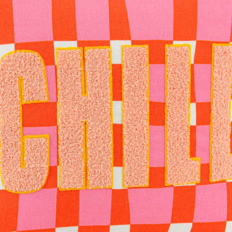 Coussin tufté imprimé damier 'Chill' 