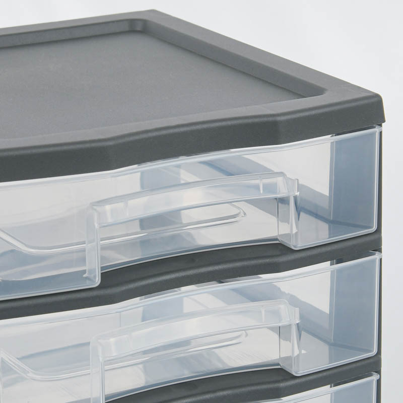 Tour de rangement 5 tiroirs gris