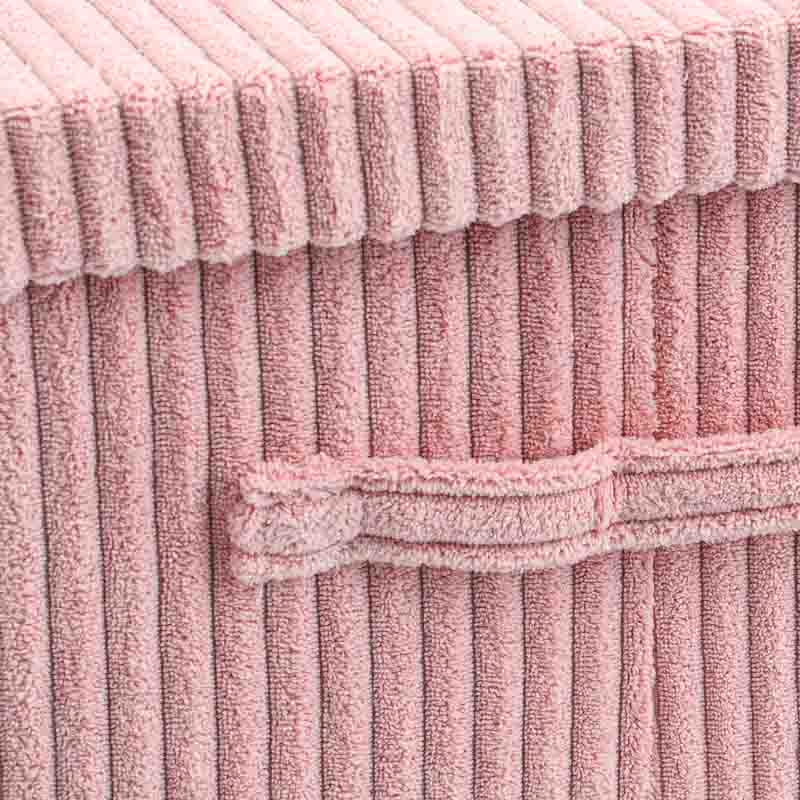 Boite de rangement imitation velours côtelé 