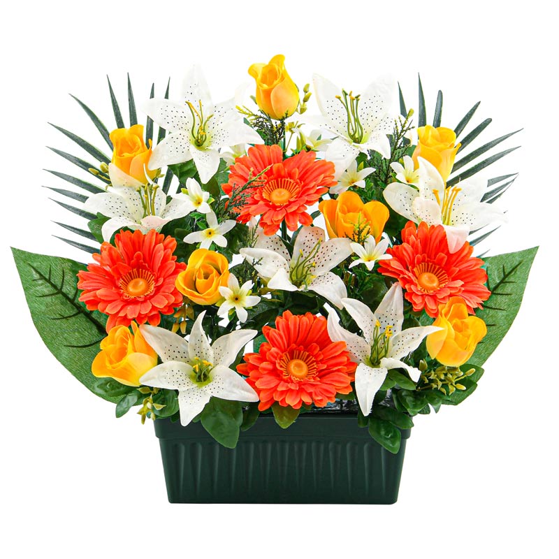 Jardinière de roses et lys