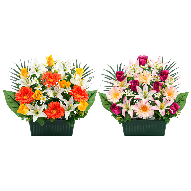 Jardinière de roses et lys