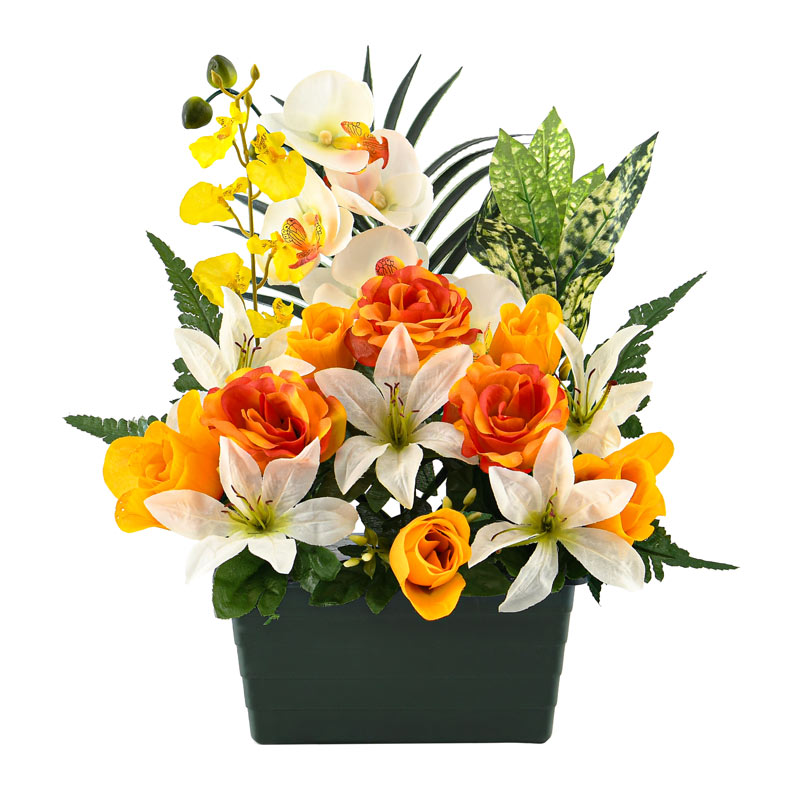 Jardinière de fleurs artificielles 