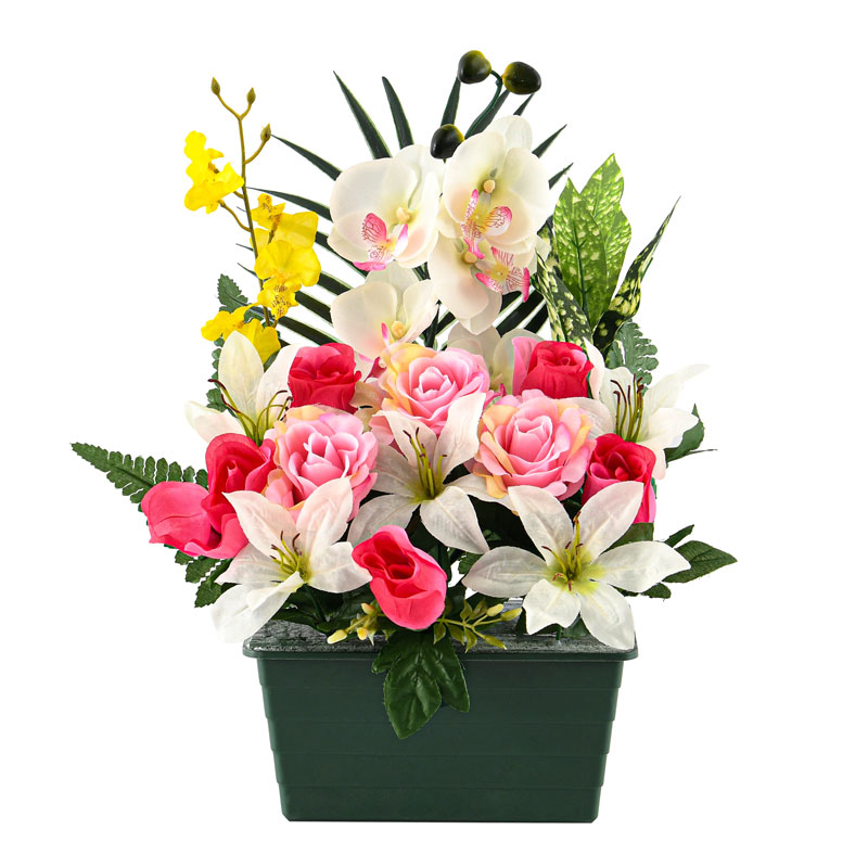 Jardinière de fleurs artificielles 