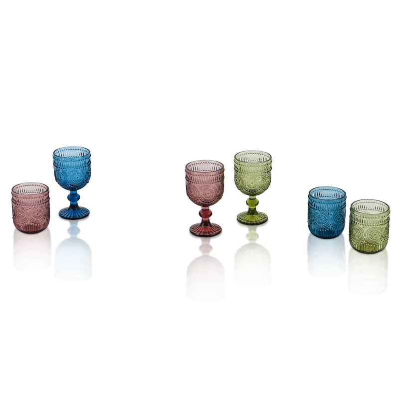 Verre à pied bleu 'Hamra'