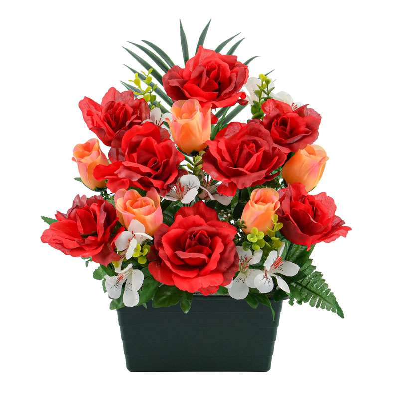 Potée de roses et oeillets 