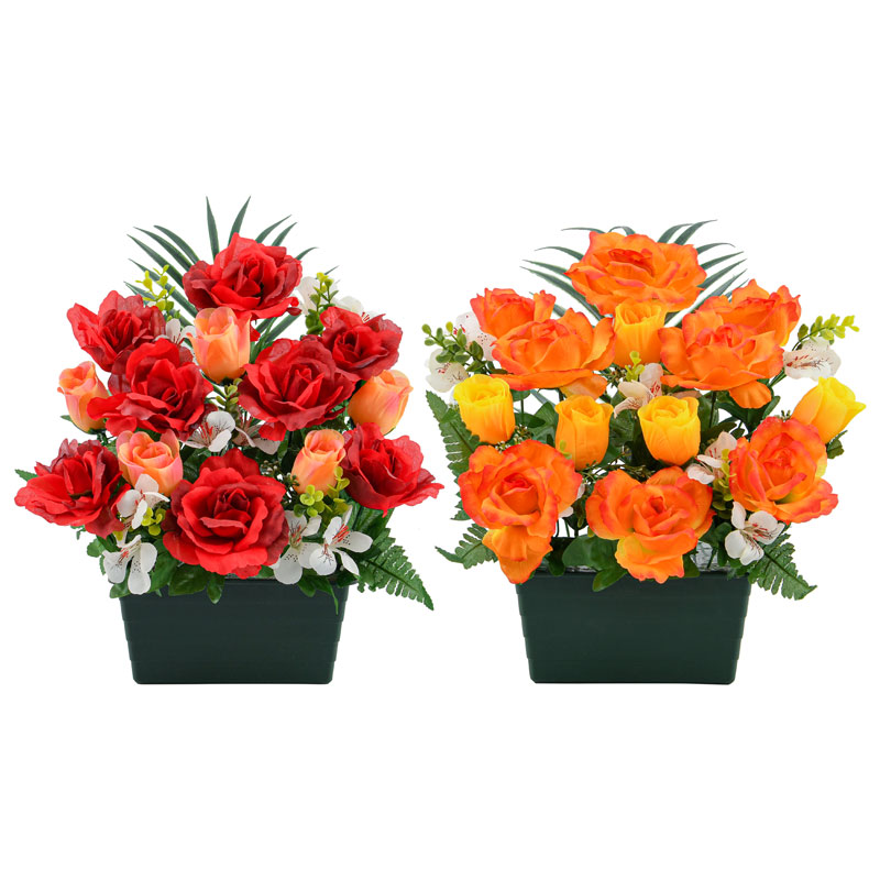 Potée de roses et oeillets 