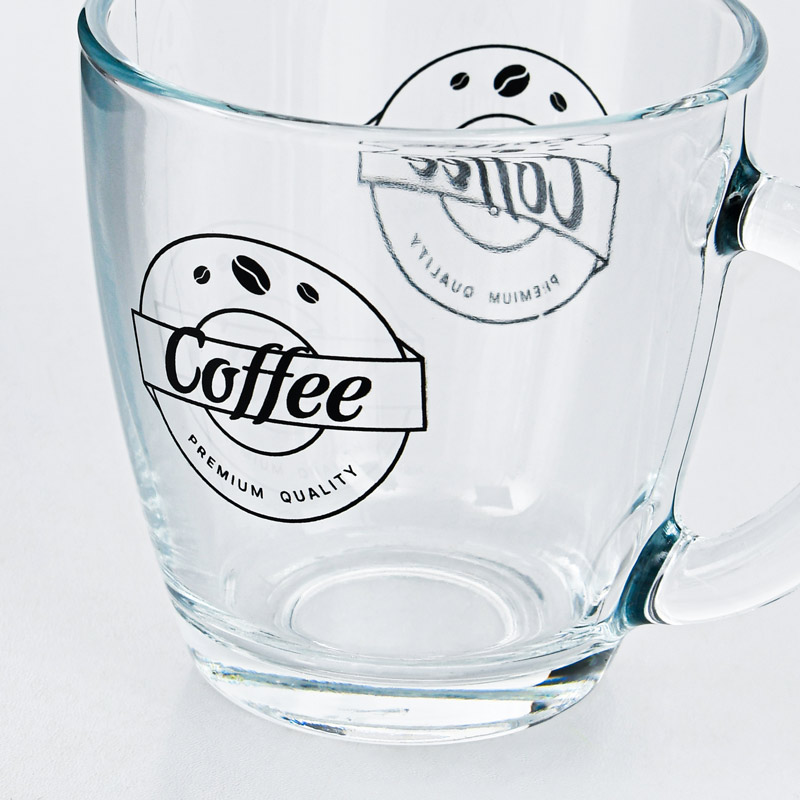 Mug à café décor transparent 